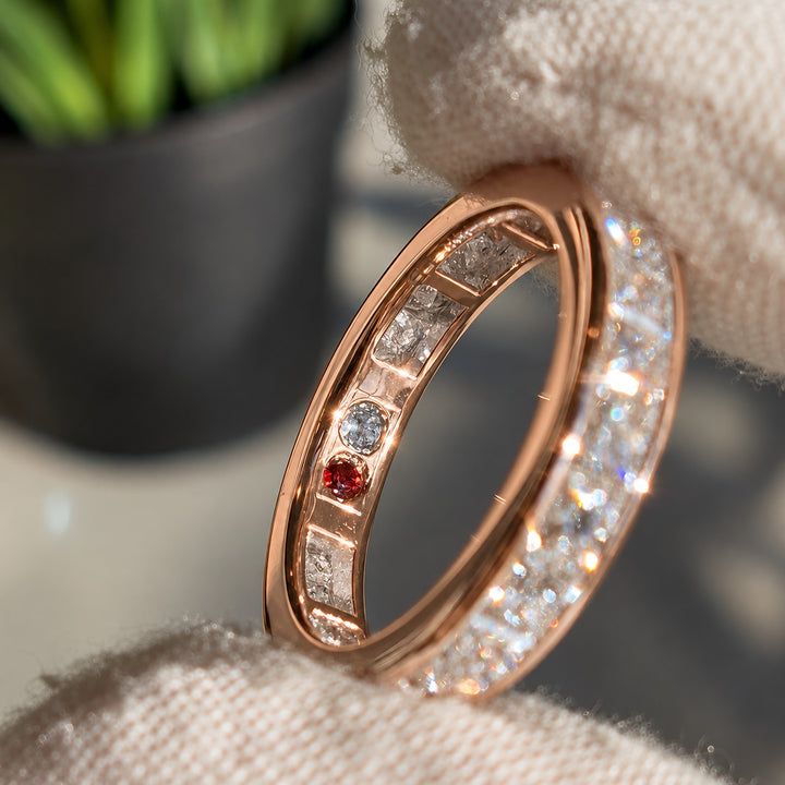 Princess-Cut Channel-Set Eternity Band (4mm) in 14K rose gold, lifestyle