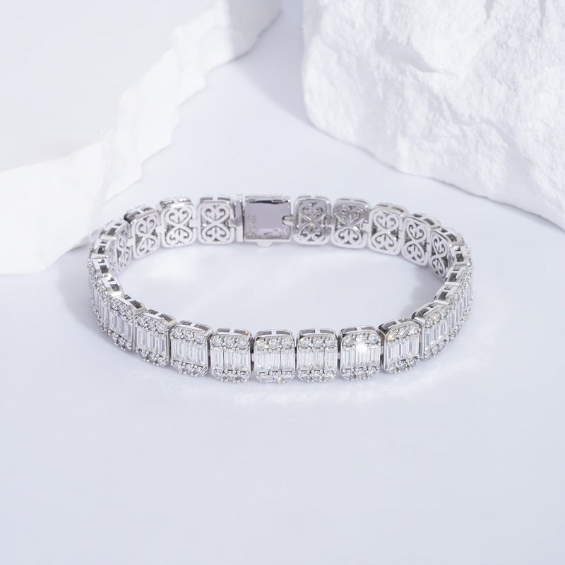Baguette & Round Lab Diamond Bracelet, view 3