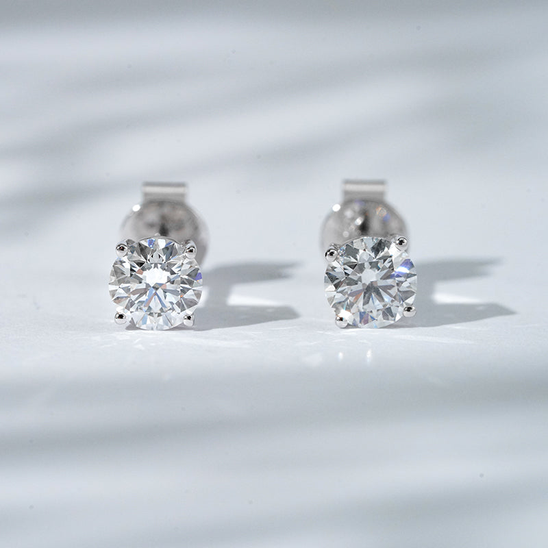 0.72ct Lab-Diamonds Stud Earrings in 18K Solid White Gold