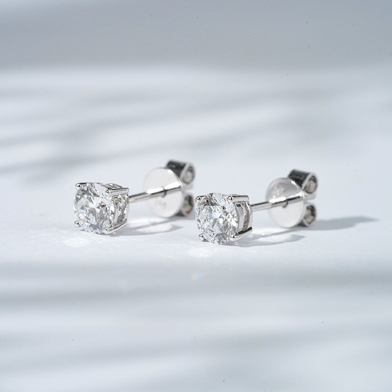 0.72ct Lab-Diamonds Stud Earrings in 18K Solid White Gold