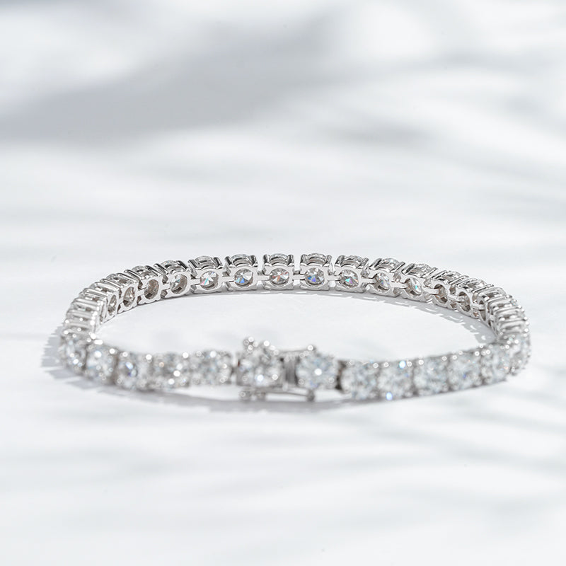 5mm, 16ct Classic Round Cut Diamond Tennis Bracelet in 14K Solid White Gold