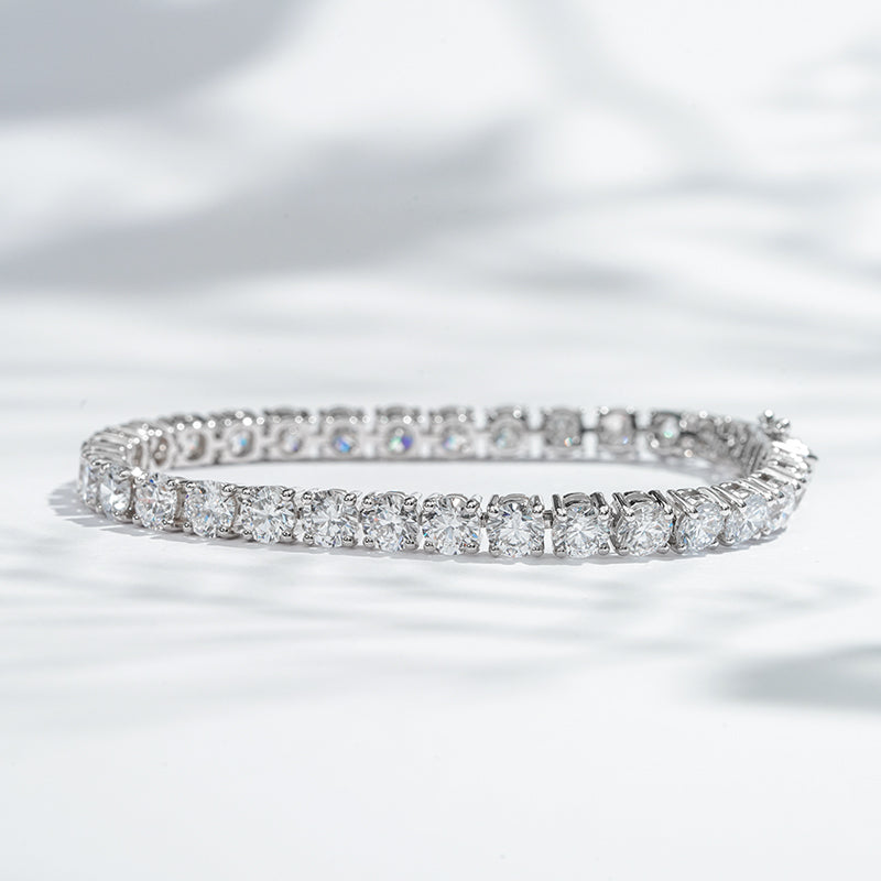 Round Lab Diamond Tennis Bracelet, view 6