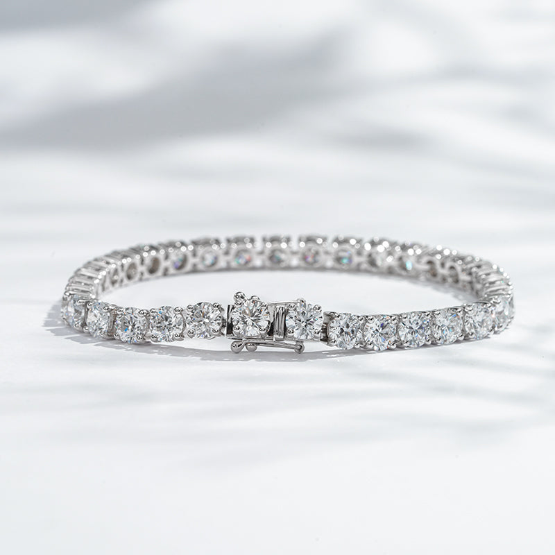 Round Lab Diamond Tennis Bracelet, view 5