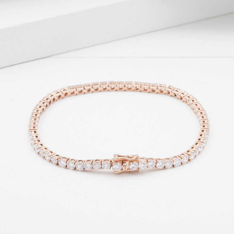 Round Lab Diamond Tennis Bracelet, view 7