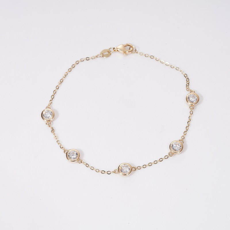Bezel-Set Lab Diamond Station Bracelet, view 3