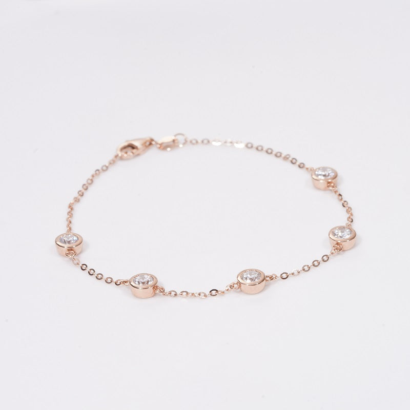 Bezel-Set Lab Diamond Station Bracelet, view 4