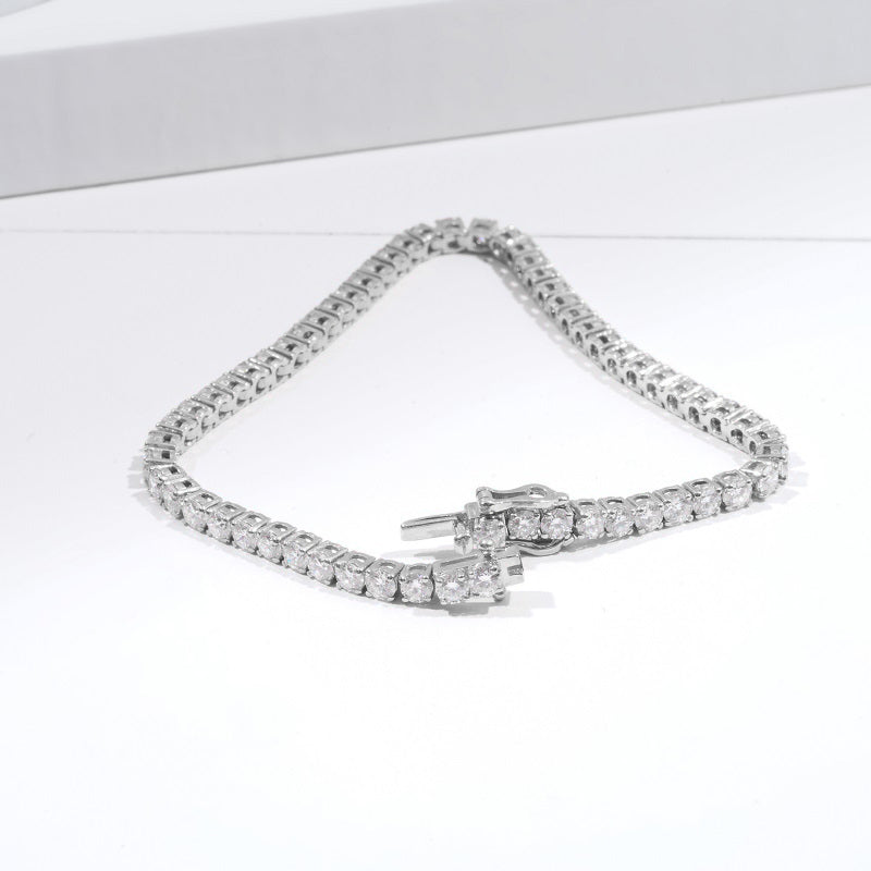 Round Lab Diamond Tennis Bracelet, view 4