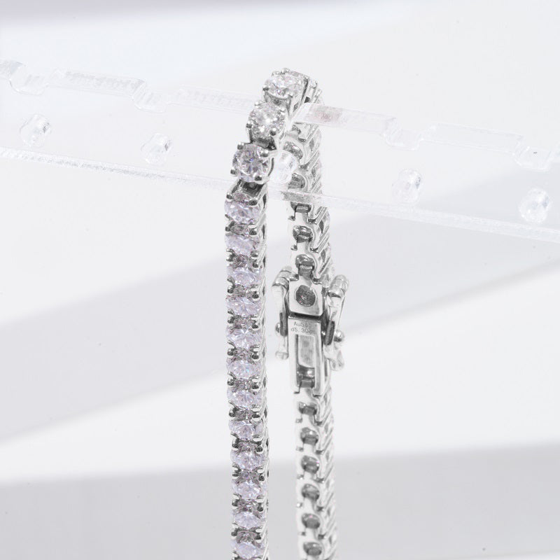 Round Lab Diamond Tennis Bracelet, view 5