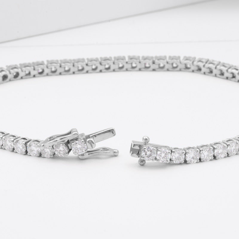 Round Lab Diamond Tennis Bracelet, view 6