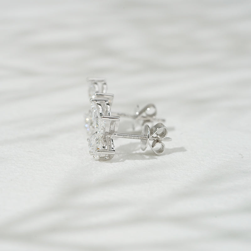 Butterfly Lab Diamond Stud Earrings, view 9