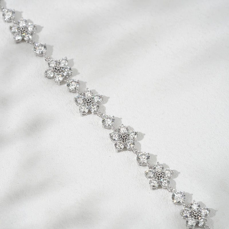 Lab Diamond Flower Bracelet, view 5