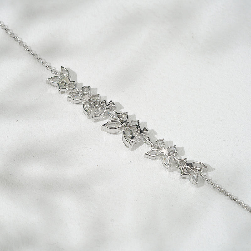 13ct Diamond Butterfly Bracelet in 18K Solid White Gold