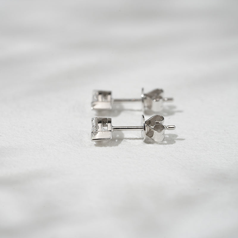 Half-Bezel Marquise Lab Diamond Stud Earrings, view 8