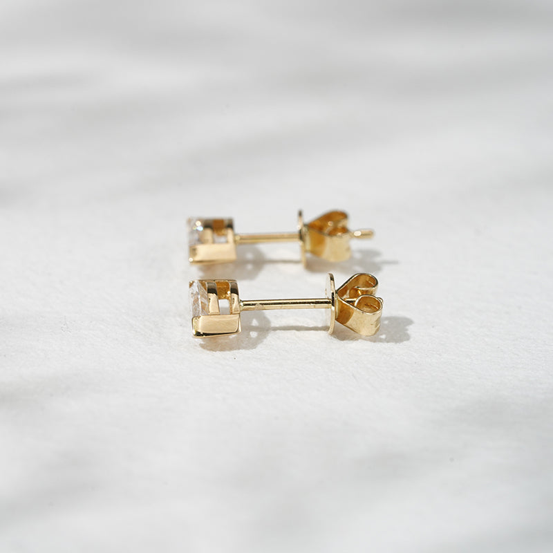 Half-Bezel Marquise Lab Diamond Stud Earrings, view 12