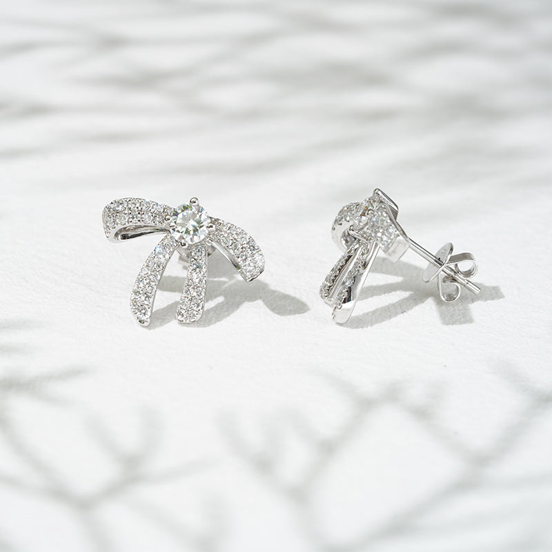 Pavé Ribbon Lab Diamond Earrings, view 5