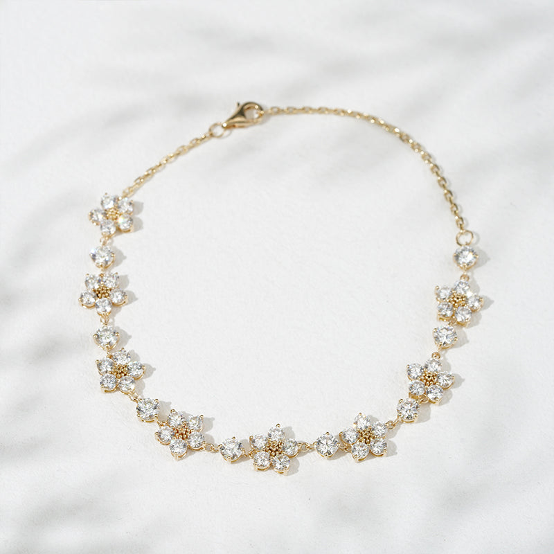 Lab Diamond Flower Bracelet, view 7