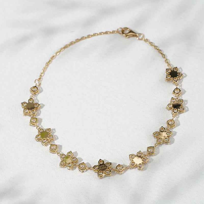 Lab Diamond Flower Bracelet, view 8