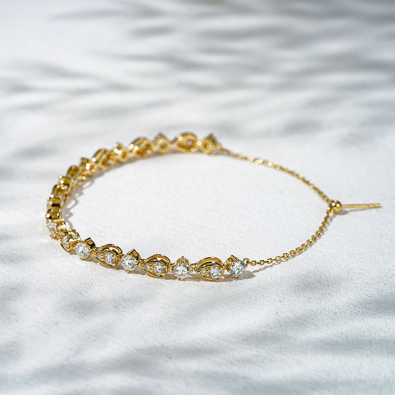 Pear-Link Lab Diamond Half-Tennis Bracelet, view 3