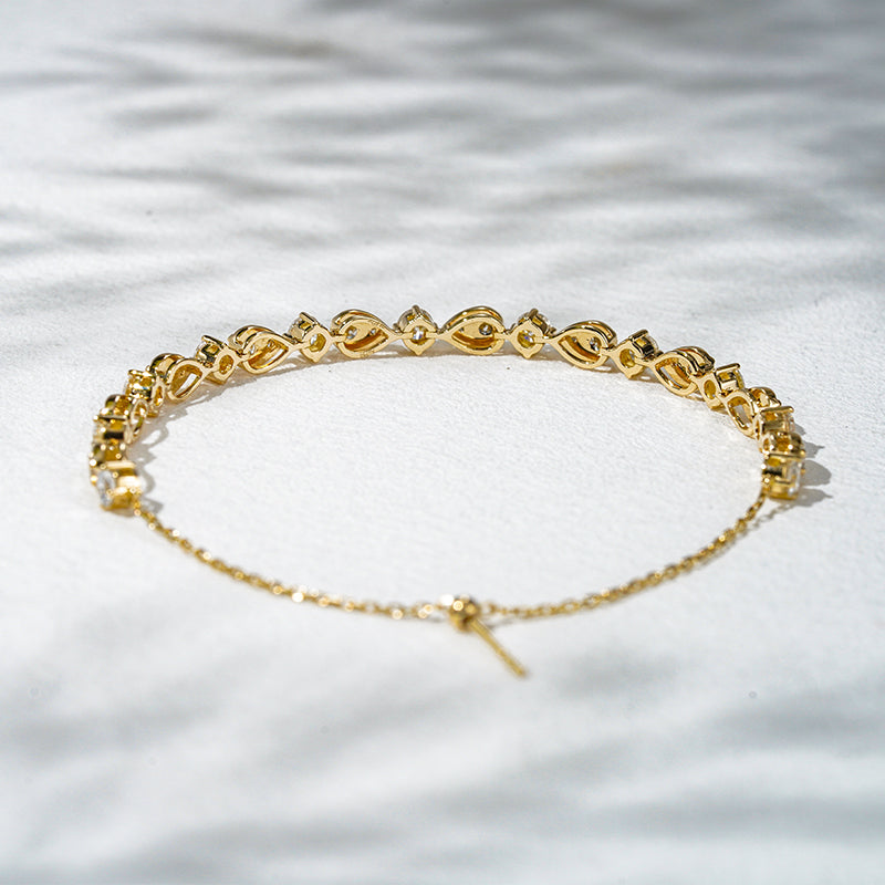 Pear-Link Lab Diamond Half-Tennis Bracelet, view 4