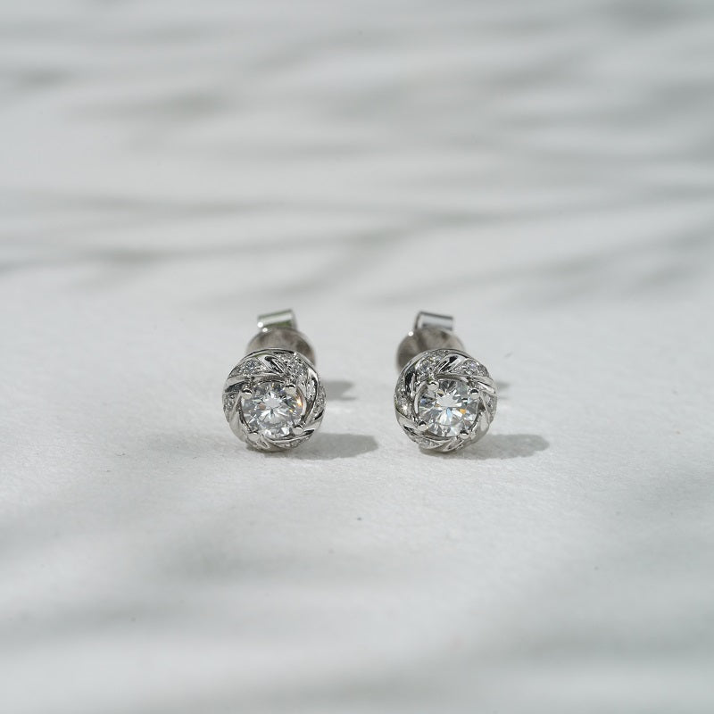 0.40ct Lab-Grown Diamond Earrings in 14K Solid White/Yellow Gold