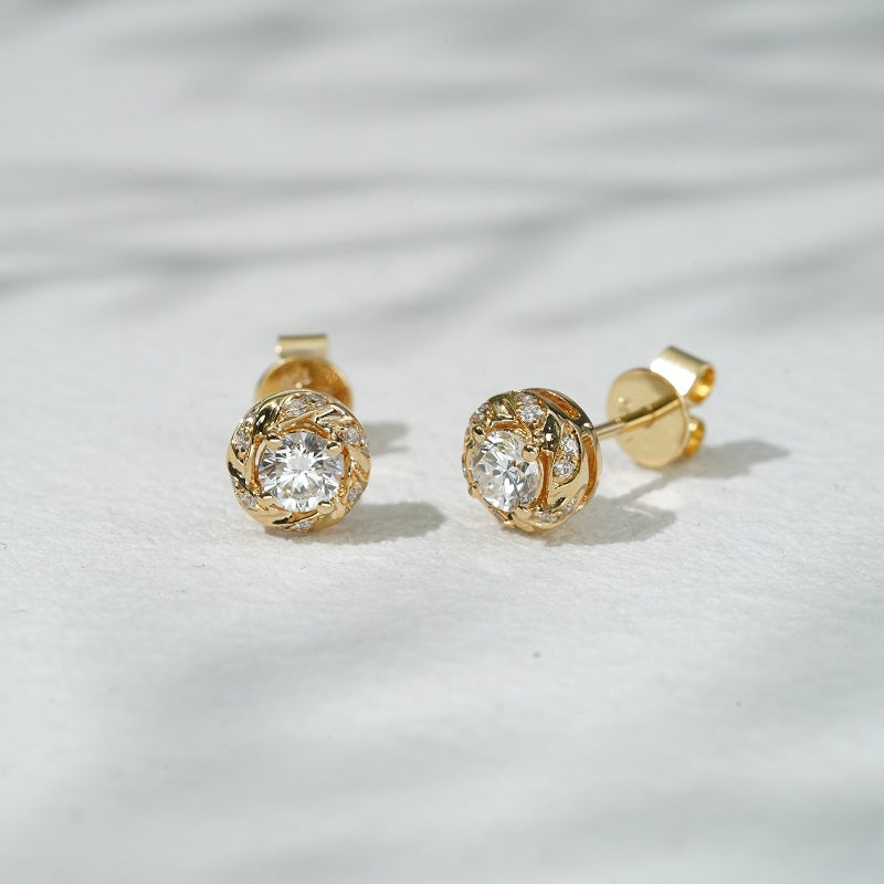 0.40ct Lab-Grown Diamond Earrings in 14K Solid White/Yellow Gold