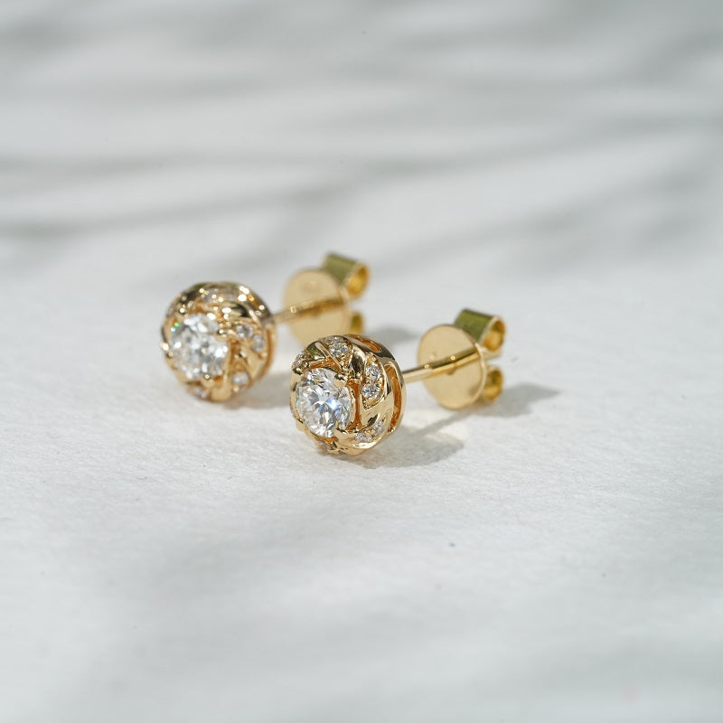 0.40ct Lab-Grown Diamond Earrings in 14K Solid White/Yellow Gold