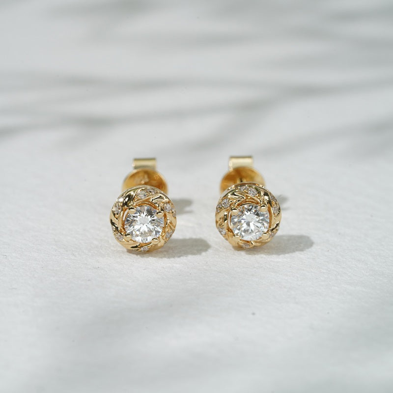 0.40ct Lab-Grown Diamond Earrings in 14K Solid White/Yellow Gold