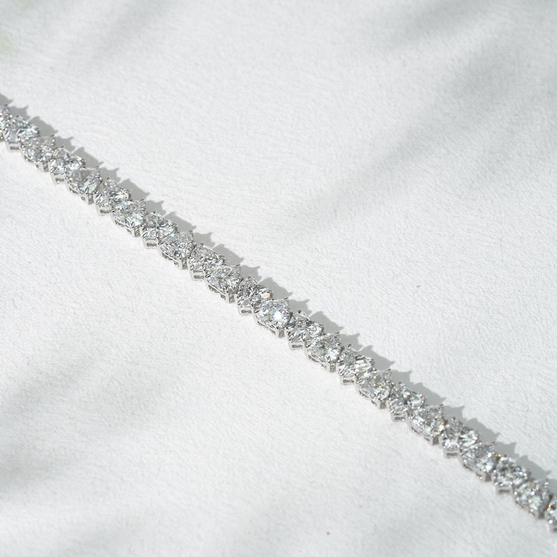 Heart Lab Diamond Tennis Bracelet, view 4