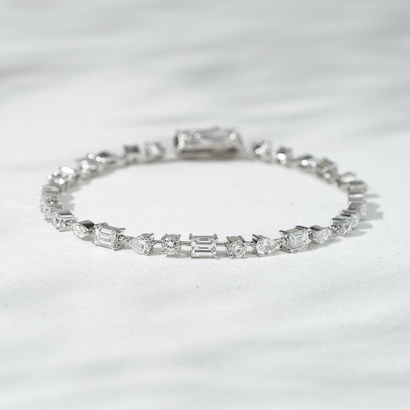 Mixed-Cut Lab Diamond Tennis Bracelet — 4.5ctw (3mm)