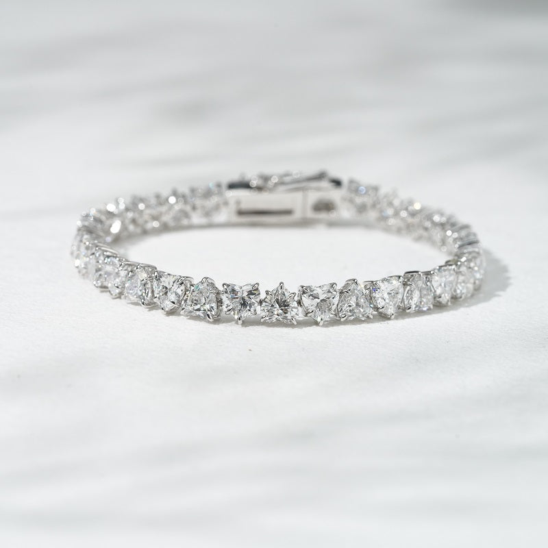 Heart Lab Diamond Tennis Bracelet, view 3