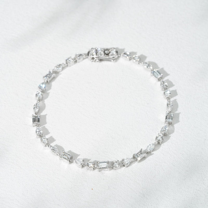 Mixed-Cut Lab Diamond Tennis Bracelet, view 3