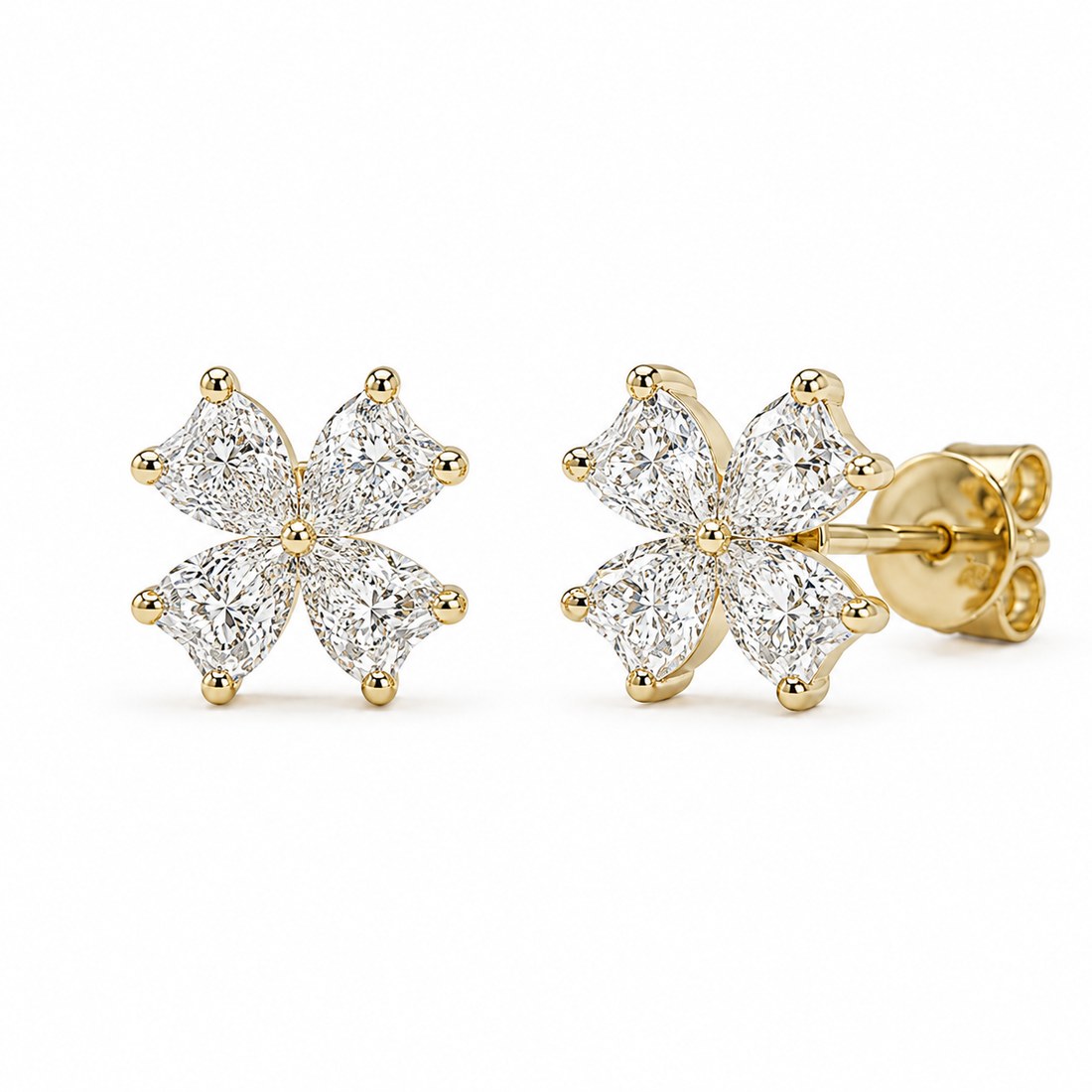 Heart Bloom Lab Diamond Earrings, view 5