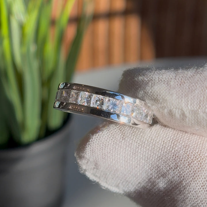 1.50ctw Princess Cut Channel-Set Band in White Gold/Platinum (6.5mm)