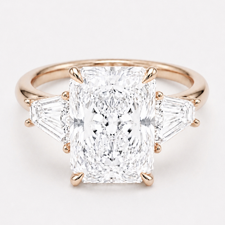 3.00ct Radiant Diamond Three-Stone Ring, "The Silhouette"