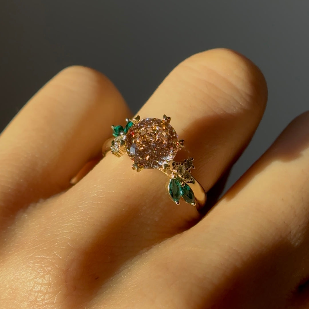 2.50ct Portuguese Lab-Grown Pink Diamond Solitaire Ring, "The Fleur"