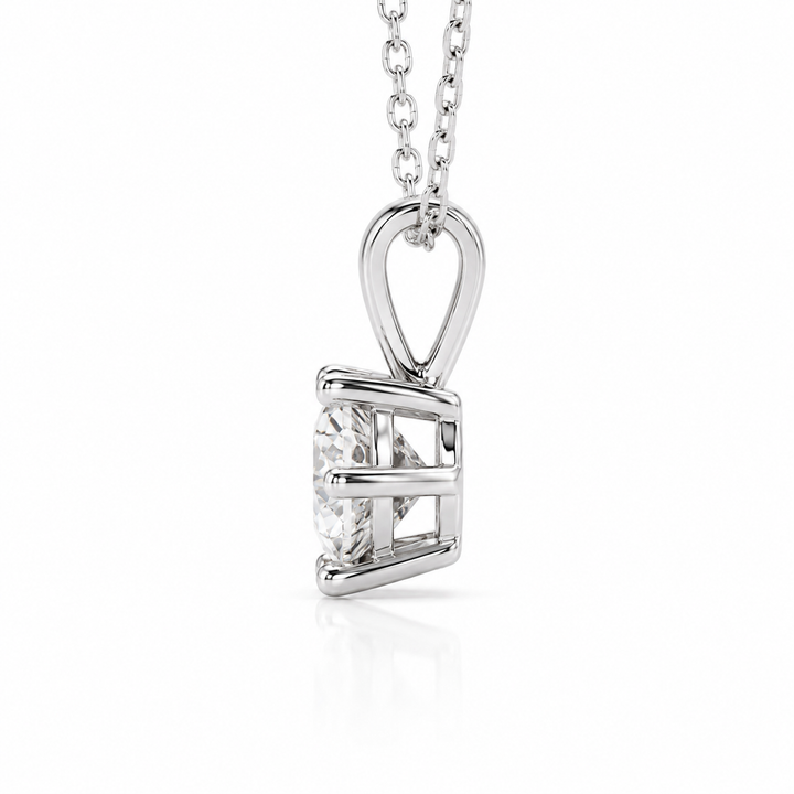 5mm, 0.5ct Round Cut Lab Diamond 6-Prong Pendant Necklace