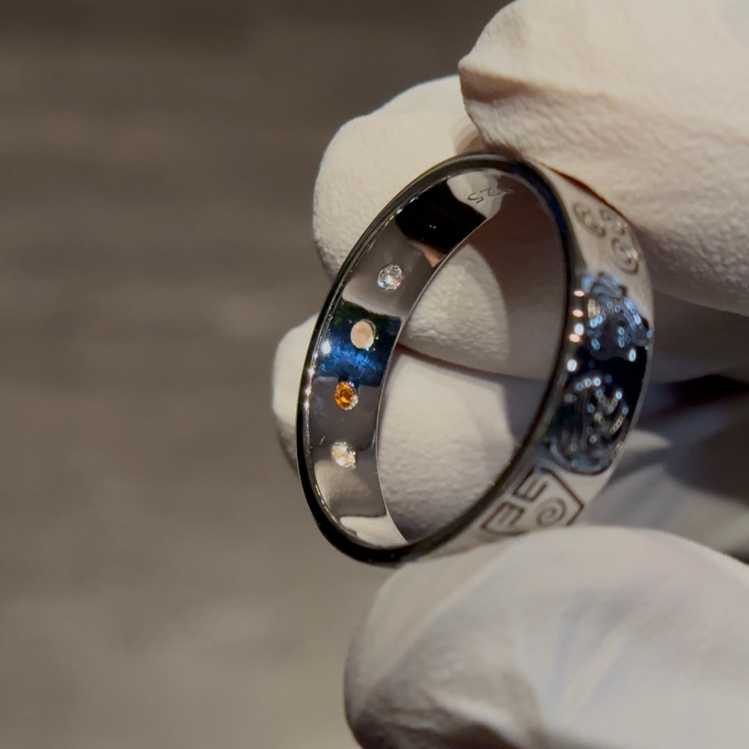 5mm "4 Elements" Band Ring in Sterling Silver