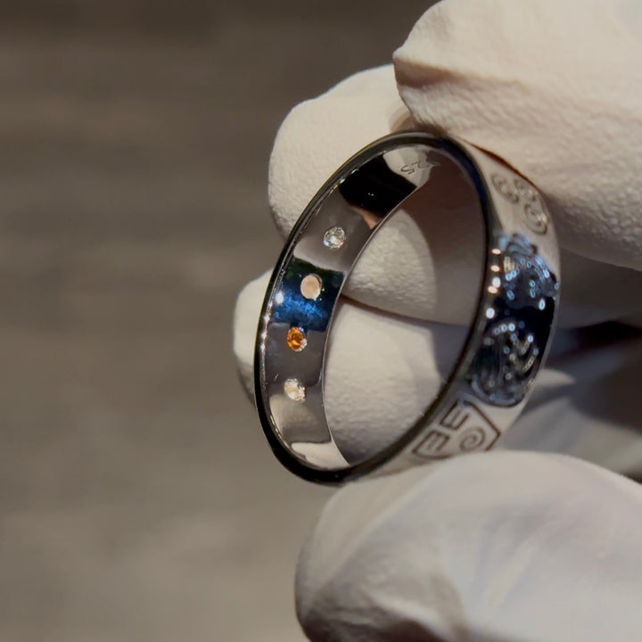 5mm "4 Elements" Band Ring in Sterling Silver