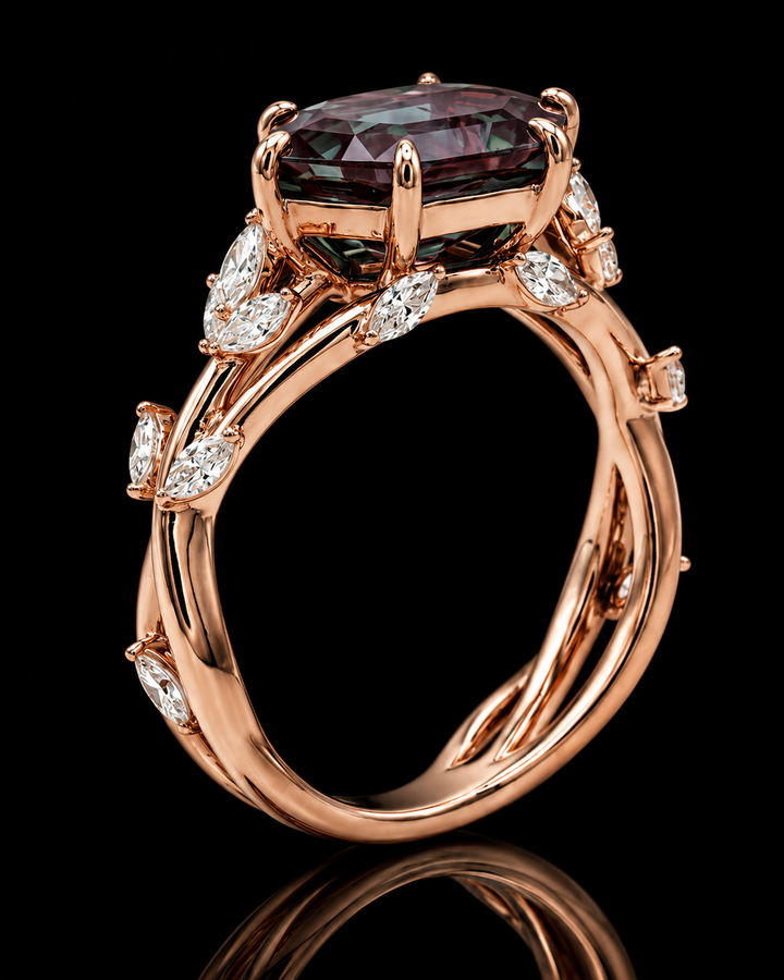 The Verbena — Dutch Marquise Alexandrite Garden Ring
