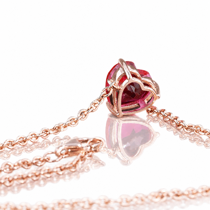 10mm Heart Cut Ruby Pendant Necklace
