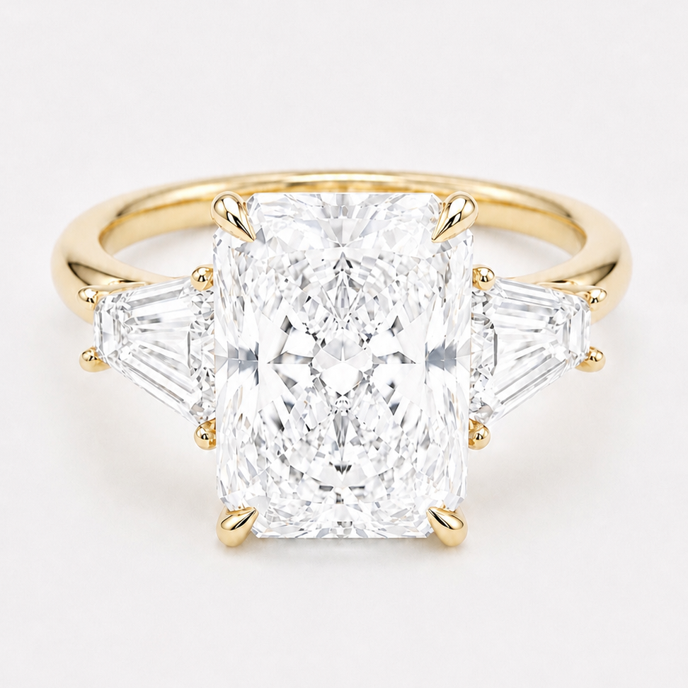 3.00ct Radiant Diamond Three-Stone Ring, "The Silhouette"