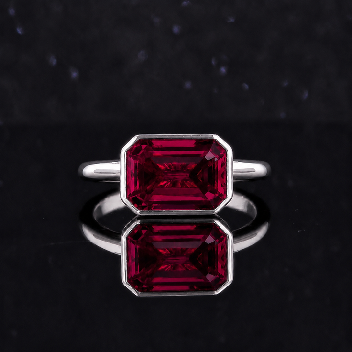 The Axis — East–West Bezel-Set Ruby Ring