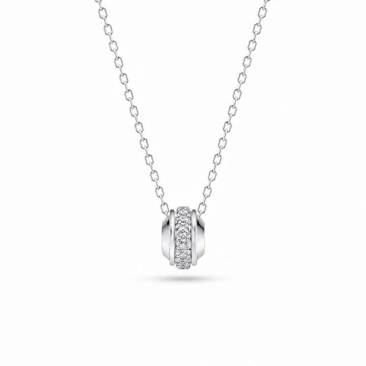 0.5ctw Lab Diamond Stopper Bead Pendant Necklace