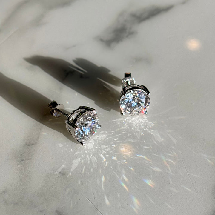 Customized™ 6.00ctw, 3.00ct Each Round Lab-Grown Diamond Earrings in Platinum 950
