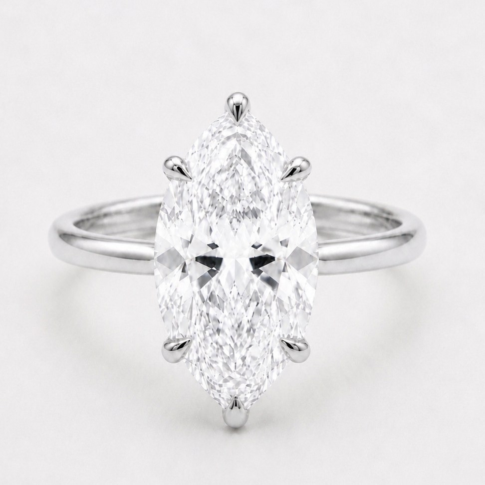 3.00ct Marquise Diamond Classic Solitaire Ring, "The Aurora"