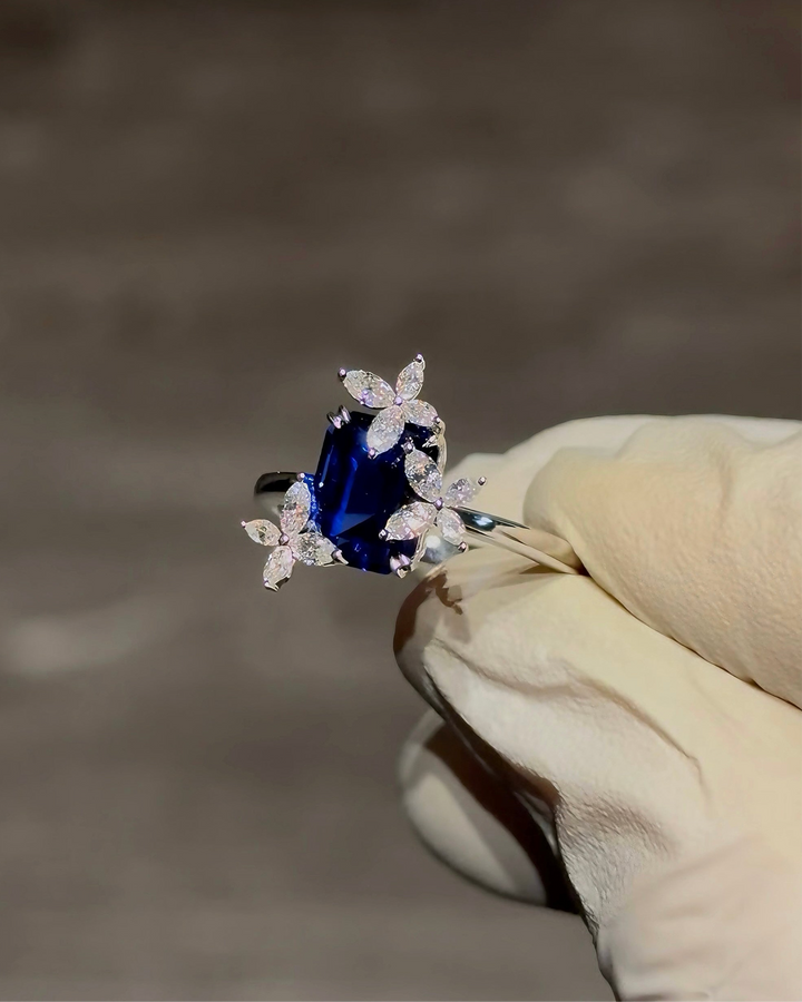 3.00ct Emerald-Cut Tanzanite Solitaire Ring, "The Jardin"