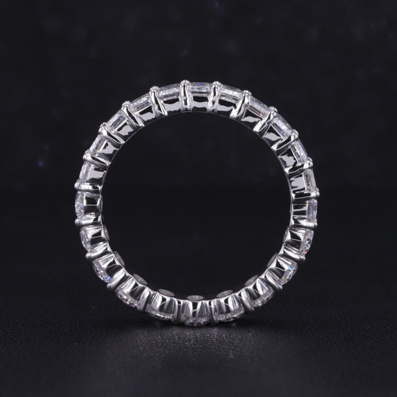 Half Oval & Half Emerald Lab-Grown Diamond Eternity Band Ring (3.36ctw) in White Gold
