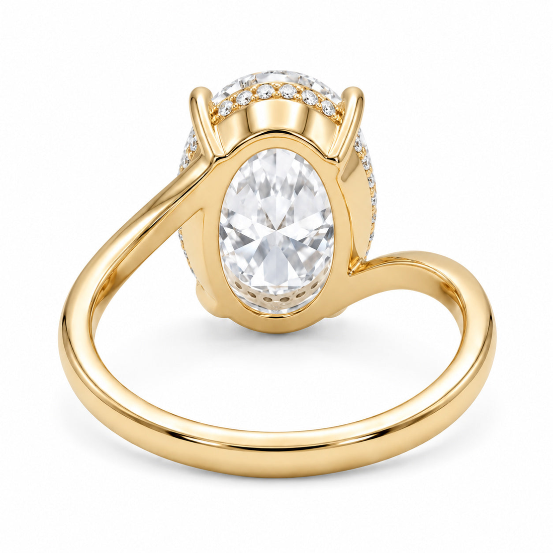 The Arcadia oval lab diamond engagement ring, view 4