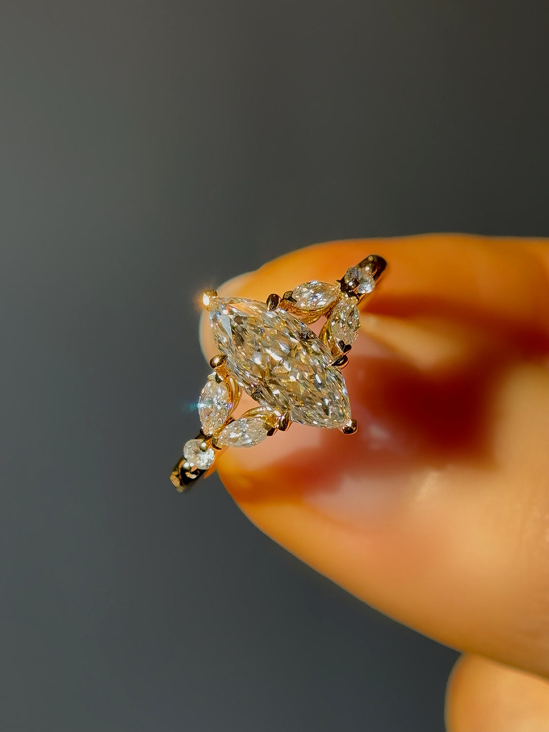 2.00ct Marquise-Cut Lab-Grown Diamond Ring, "The Ocean Wave"