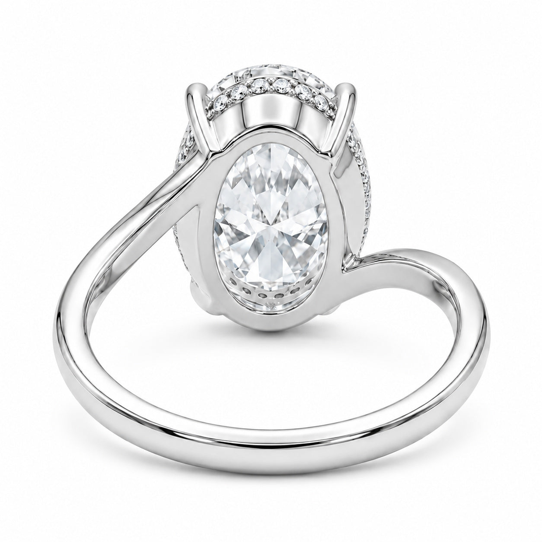 The Arcadia oval lab diamond engagement ring, view 10